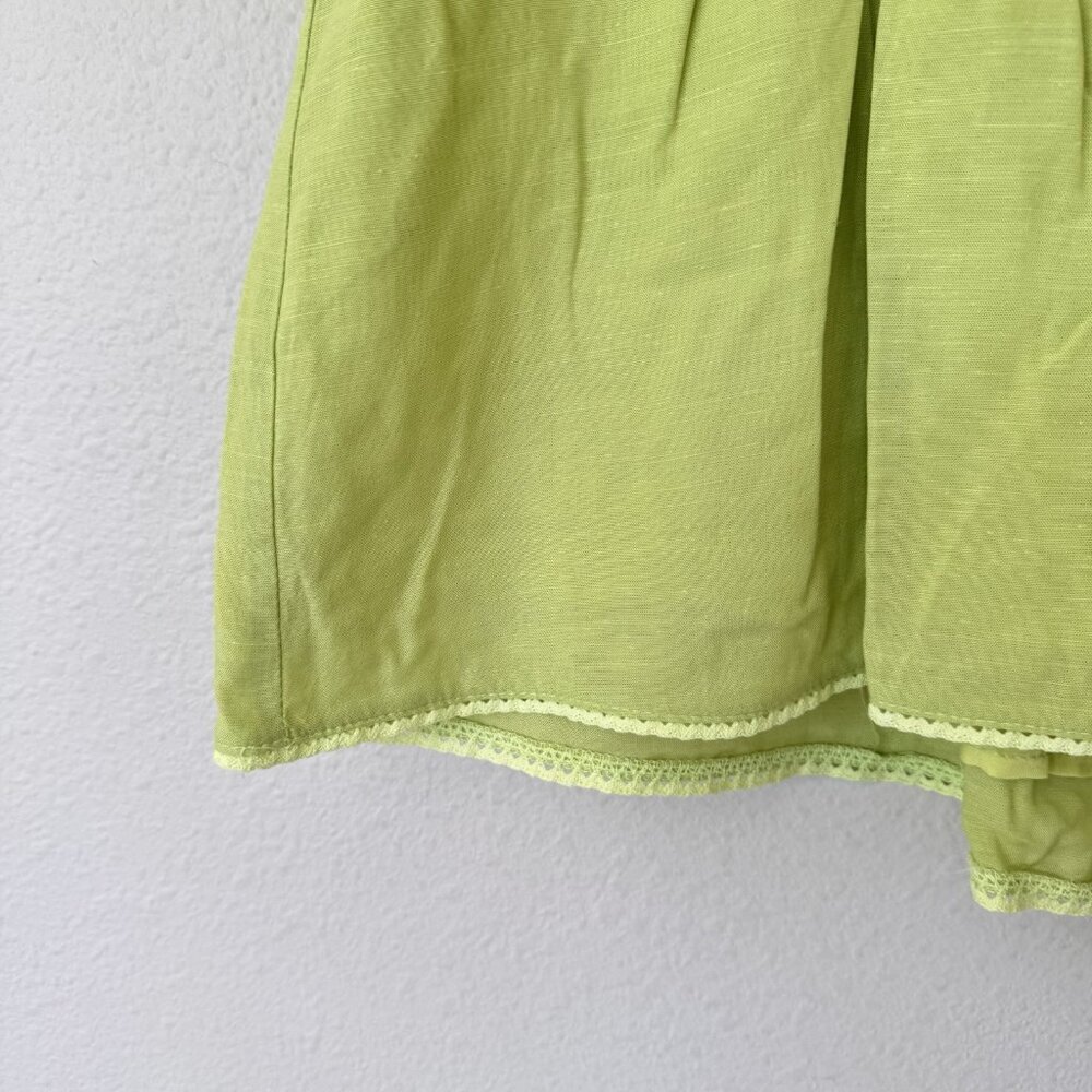 J Marie Embroidered Rowan Flutter Sleeve Lime Top size Medium Retail $106 - Picture 6 of 9